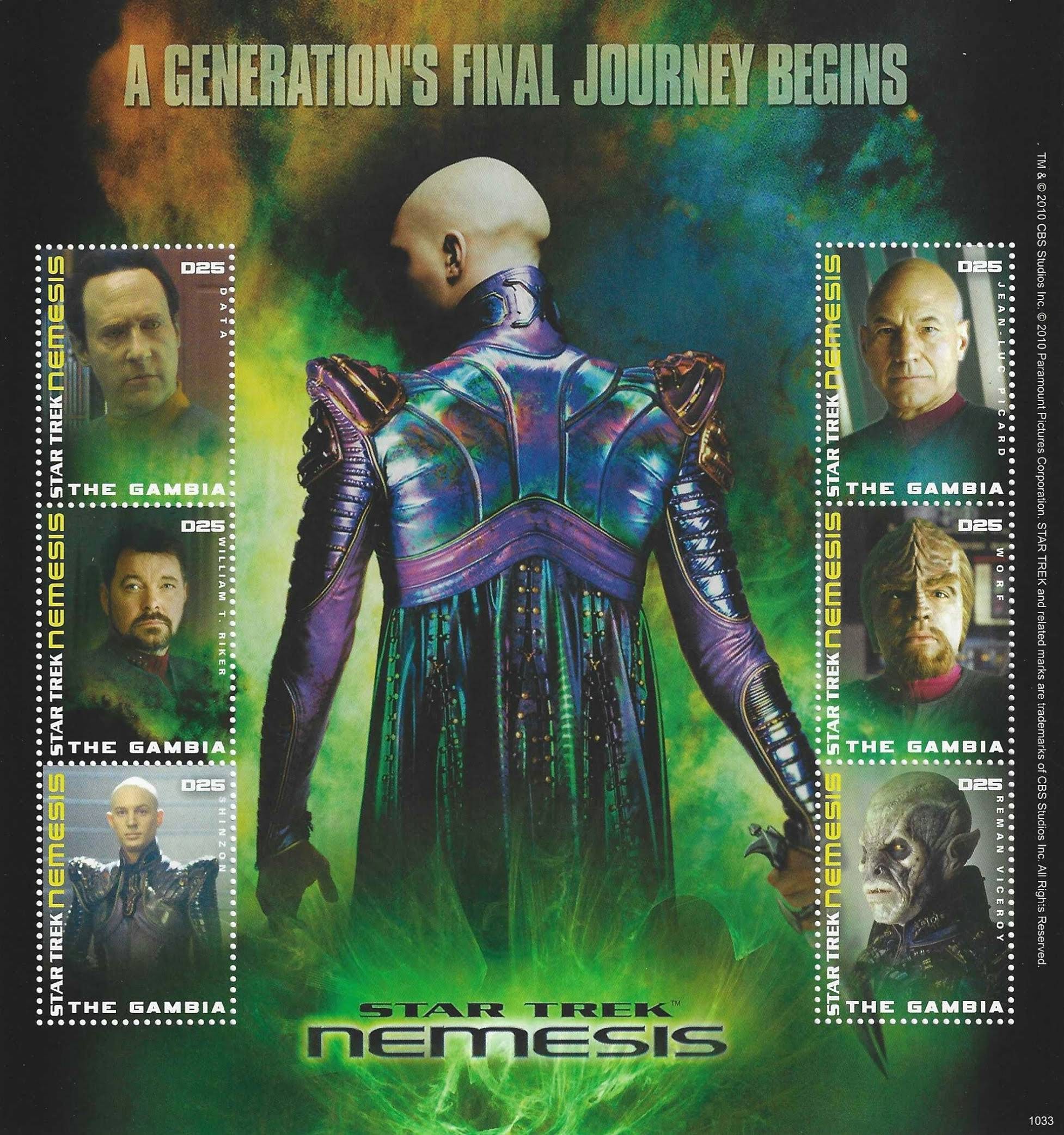 Star Trek stamps from Gambia