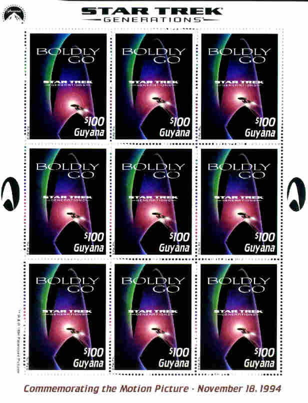 Star Trek stamps from Guyana