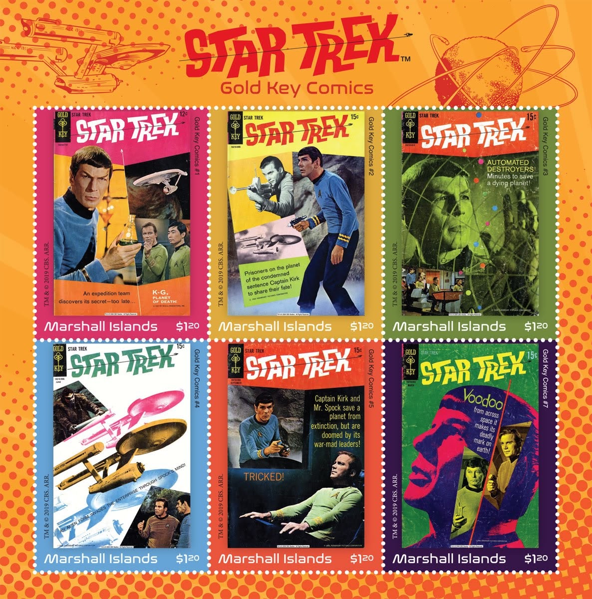 Star Trek stamps from Marshall Islands
