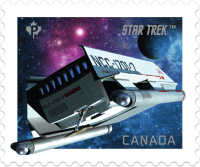 Postage stamp showing Star Trek Galileo shuttlecraft