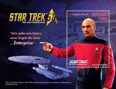 Star Trek stamp featuring Jean-Luc Picard